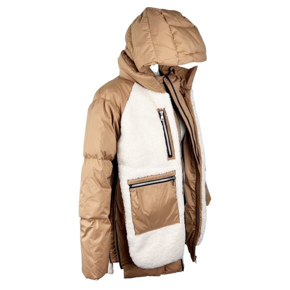 Orolay 092 Universe Fleece Down Puffer in Khaki Women Extra Small Jacket Zip Up - Picture 4 of 16